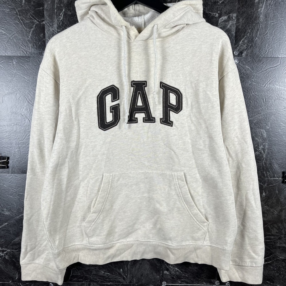 Gap Women's Beige Fleece Hoodie Medium